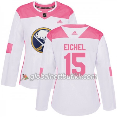 Buffalo Sabres Hockeydrakt Jack Eichel 15 2017-2018 Hvit Rosa Fashion Adidas Authentic - Dame